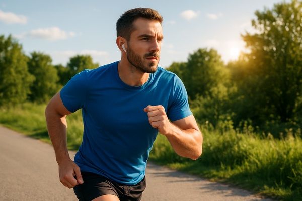 Hombre haciendo ejercicio al aire libre