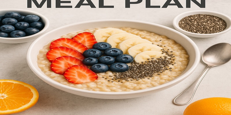 Desayuno saludable con avena y frutas